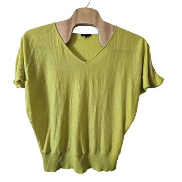 Lafayette 148 New York  Women's Dolman‎ Yellow Linen V Neck Sweater XL - Picture 1 of 7
